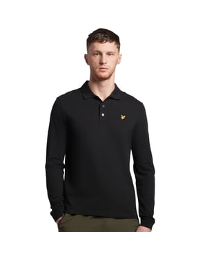 Lyle & Scott Polo shirt met lange mouwen in Zwart