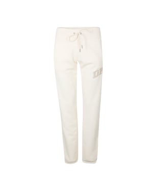 DKNY Dames Logo Geribbelde Manchetten Joggers (Pebble)