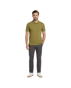 Original Penguin Heren Geborduurd Logo Poloshirt (Olijftak)