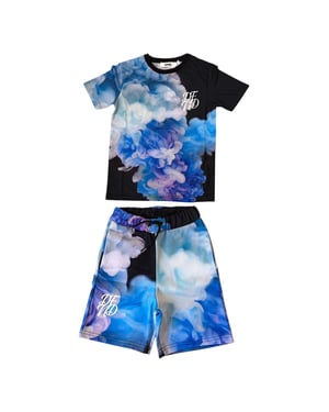 DFND London Kinderen Cloud Print T-Shirt & Shorts Set (Meerdere Keuzes)