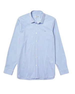 Lacoste Heren Gestreepte Slim Fit Overhemd (Lichtblauw)