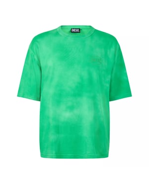 Diesel Heren Logo gewassen T-shirt (Fern Green)