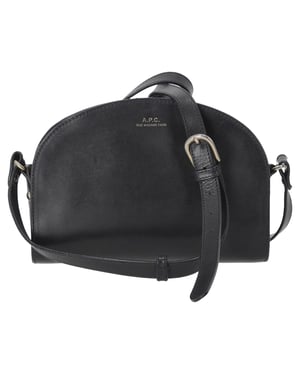 A.P.C Demi Lune Schoudertas in Donkerblauw Leer
