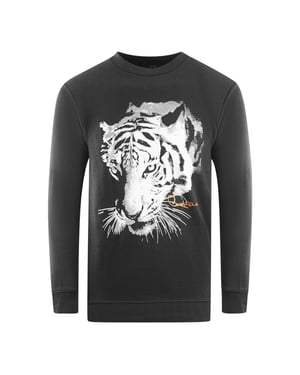 Cavalli Class Tiger Silhouette Logo Zwarte Sweater