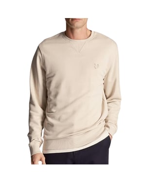 Lyle & Scott cremekleurige pullover-sweatshirt met tonaal adelaarlogo