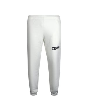 Gebroken witte witte joggingbroek met luchthaventapelogo