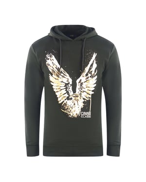 Cavalli Class Gouden Arend Logo Zwarte Hoodie