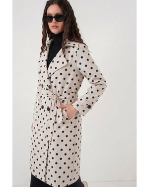 Gestrikte Lange Mouwen Trenchcoat