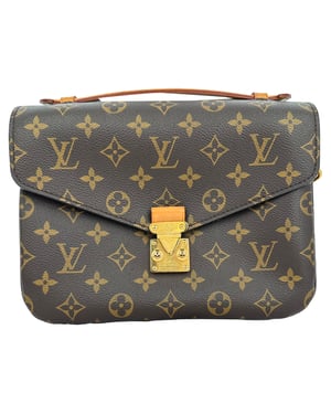 Louis Vuitton Pochette Métis schoudertas in bruin gecoat canvas