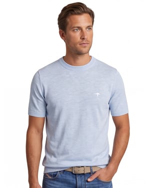Gebreid t-shirt Fynch Hatton lichtblauw