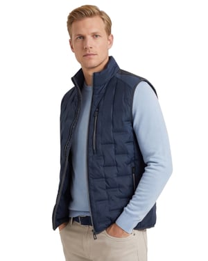 Donkerblauwe bodywarmer Casa Moda structuur