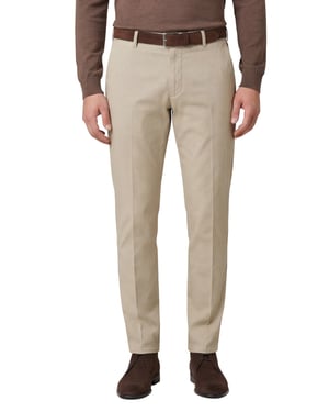 Meyer Bonn katoenen pantalon beige perfect fit