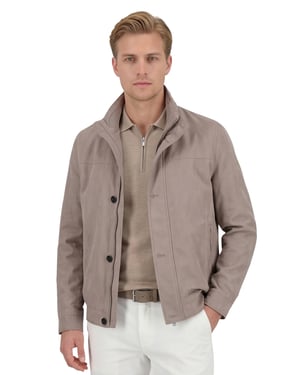 Zomerjas Bugatti wijde fit beige knopen en rits