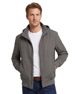 Zomerjas Boss Orange Orki grijs normale fit capuchon