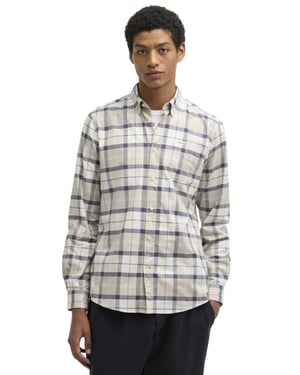 Geruit overhemd Barbour Tailored Fit blauw met borstzak
