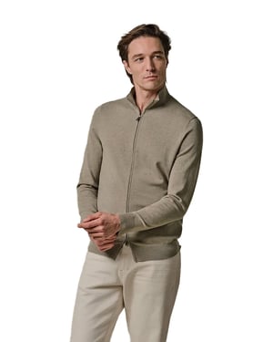 Beige vest Profuomo gemeleerd met rits