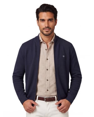 Donkerblauw vest Fynch Hatton textuur