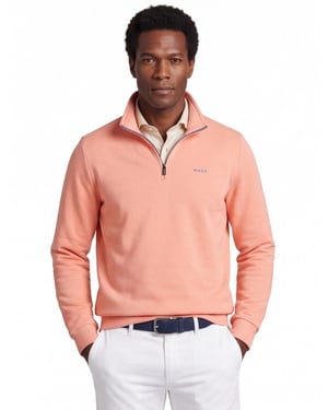 Trui half zip oranje New Zealand normale fit