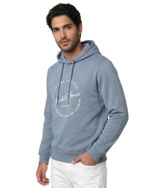 Hoodie Jack & Jones Plus Size blauw opdruk