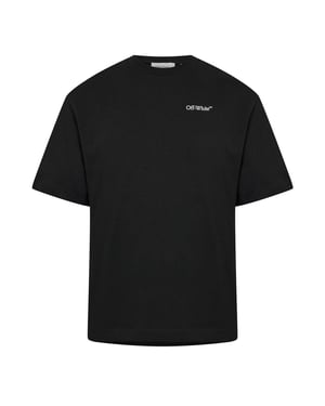 Off White Heren-T-shirt met kettingprint (Zwart)