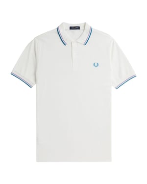 Fred Perry Poloshirt Met Dubbele Bies In Sneeuwwitje