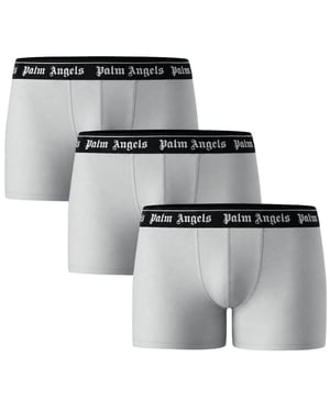 Palm Angels Tri-pack Klassieke Boxershorts Met Logo In Wit