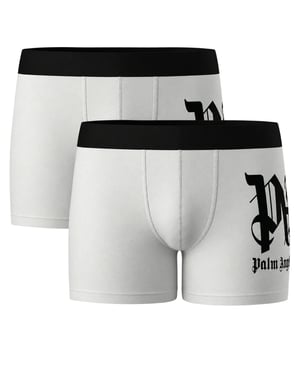 Palm Angels Boxershorts (twee Stuks) Met Zijlogo, Wit