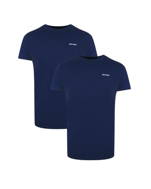Palm Angels T-shirts In Twee Stuks Met Klassiek Logo, Marineblauw