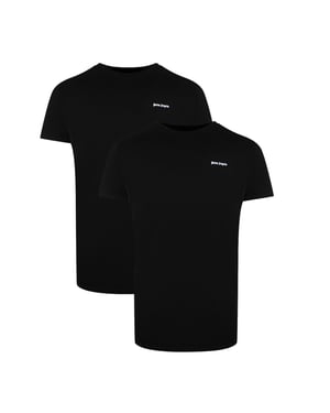 Palm Angels T-shirts Met Klassiek Logo (twee Stuks) In Zwart
