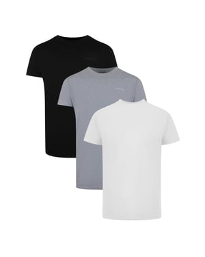 Palm Angels Tri-pack Tonal Classic Logo T-shirts In Zwart, Wit En Grijs