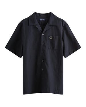 Fred Perry Lichtgewicht Vakantiehemd Met Textuur In Marineblauw