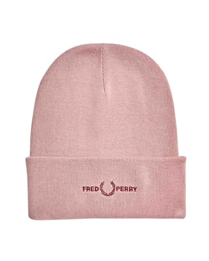 Fred Perry Geborduurde Muts In De Kleur Dusty Rose