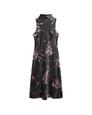 Ted Baker Antua Bedrukte Midi-slipjurk Met Colkraag, Zwart