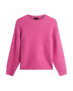 Ted Baker Morlea Horizontal Cable Relaxed Fit Roze Trui