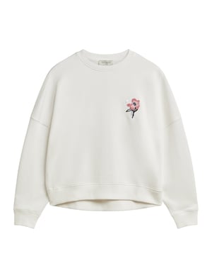 Ted Baker Janett Trui Met Geborduurd Logo En Ballonmouwen In Ivoorkleur