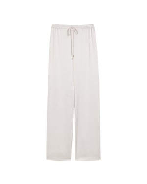 Ted Baker Umaibo Satijnen Joggingbroek Met Wijde Pijpen In Ivoorkleur