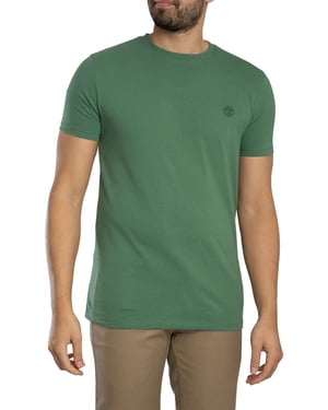 Timberland Slim Fit T-Shirt Met Geborduurd Logo, Groen