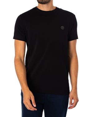 Timberland Slim Fit T-Shirt Met Geborduurd Logo, Zwart