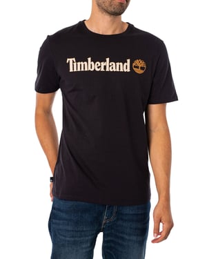 Timberland Lineair Logo-T-Shirt, Zwart