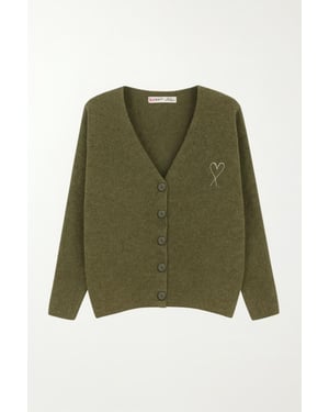 Oversized Gebreide Cardigan met Hartdetail
