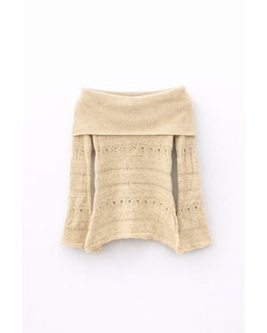 Off-shoulder Gerepte Trui met Uitsnijdingen