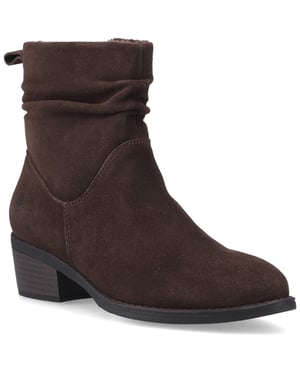 Hush Puppies Iris Suède Dames Chocolade Hak Enkellaarsjes