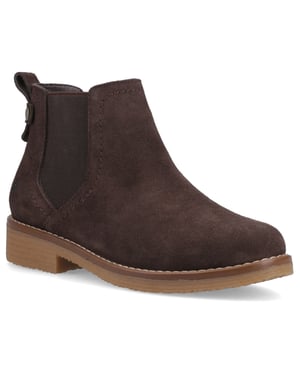 Hush Puppies Maddy Suède Dames Chocolade Brede Pasform Laarzen