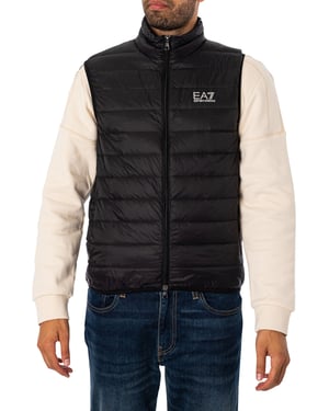 EA7 Geweven Donzen Bodywarmer, Zwart