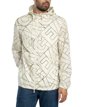 Armani Exchange Jas Met Diagonaal Logo, Beige
