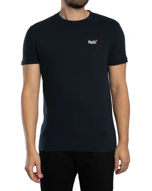 Superdry Essentieel Contrast EMB T-Shirt, Blauw