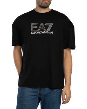 EA7 Echo Graphic T-Shirt, Zwart