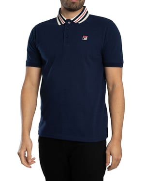 Fila Achille Heritage Tape Basic Polo Shirt, Blauw