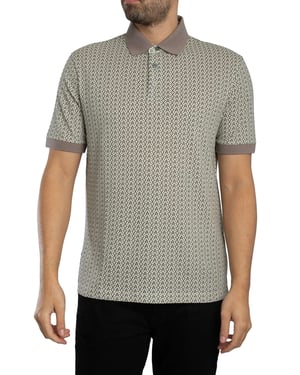 Armani Exchange Polo Shirt Met All-Over Print, Beige