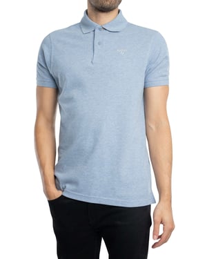 Barbour Piqué Poloshirt Met Schotse Ruit, Blauw